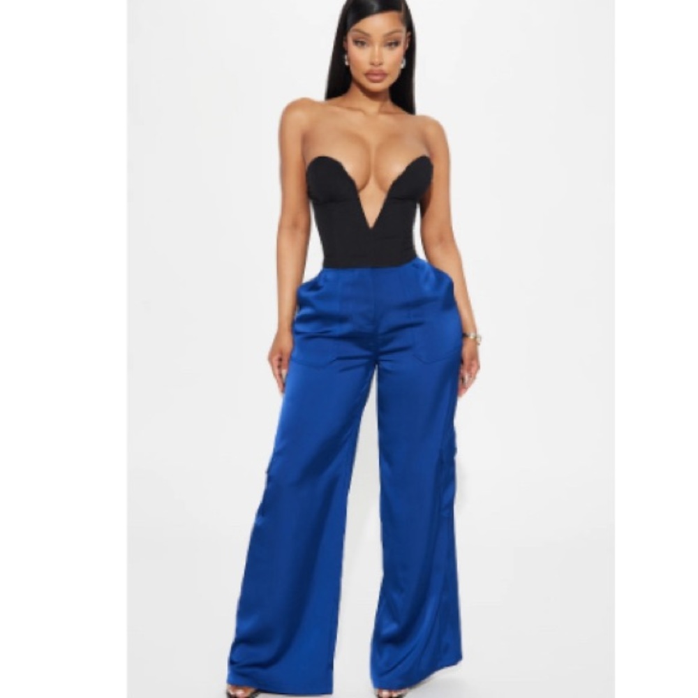 BRAND NEW UNWORN SILK BLUE PANTS